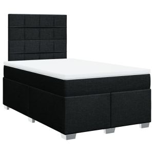 vidaXL cama box spring con colchón tela negro 120x190 cm