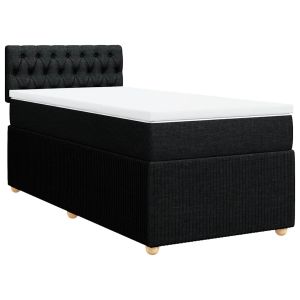 vidaXL cama box spring con colchón tela negro 80x200 cm