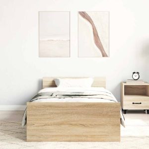 vidaXL estructura de cama sin colchón madera roble sonoma 100x200 cm