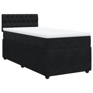 vidaXL cama box spring con colchón terciopelo negro 80x200 cm