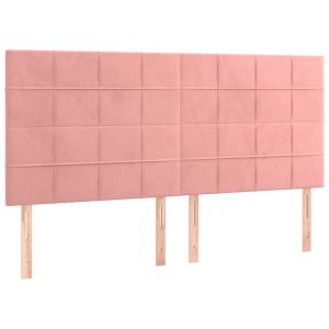 vidaXL cabecero con luces LED terciopelo rosa 180x5x118/128 cm