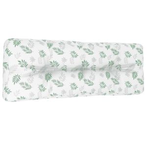 vidaXL cojín para sofá de palets tela estampado de hojas 120x40x12 cm