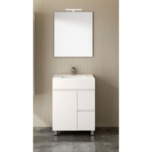 Móvel de banho isquia com lavatório y espelho branco 50x40cm