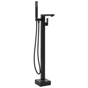 vidaXL torneira de banheira independente aço inoxidável preto 90 cm