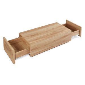 Mesa de centro turur 2 gavetas mdf 104x50x40 cm aspeto carvalho [en.casa]