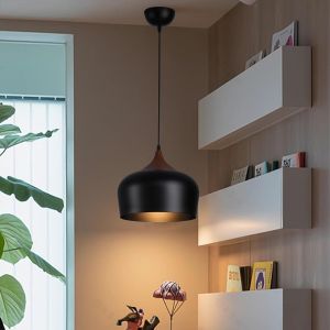 Luminária pendente teto tubo preto, industrial E27
