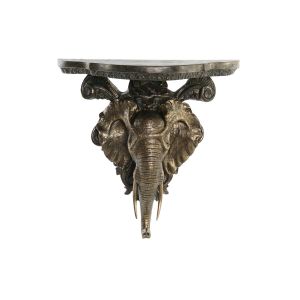 Prateleira de resina 36,5x16,5x36cm, elefante dourado