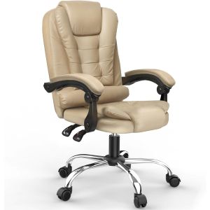 Rattantree cadeira de escritório ergonómica com encosto alto, castanha