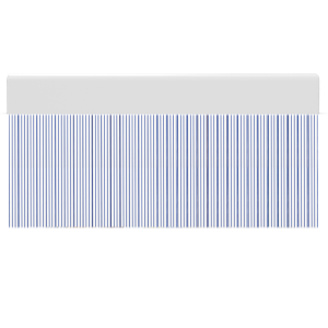Cortina de porta listrada PVC branco com azul / 90 x 210