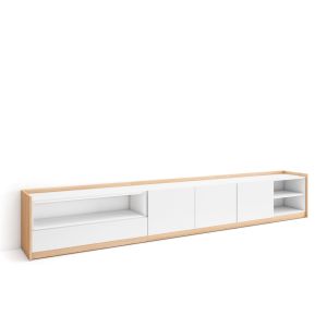 Móvel de tv, 310x37x50cm, branco e carvalho soft rf4324