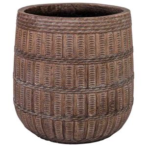 Vaso de fibra de vidro castanho avermelhado 36x36x36h cm