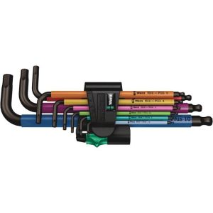 Wera 950/9 jogo de chaves hexagonais inclinadas 1.5 mm, 2 mm, 2.5 mm, 3 mm,