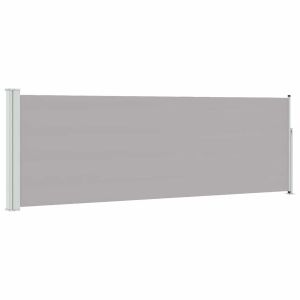 Toldo lateral retrátil para pátio 100x300 cm cinzento