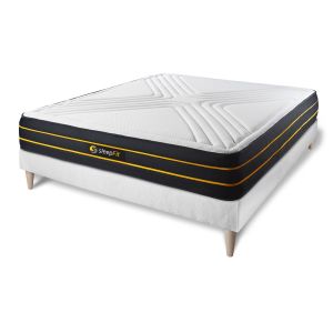 Conjunto de estrado branco + colchão sleepfit ultra (150x200 cm - espuma vi
