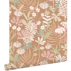Estahome papel de parede folhas e flores tropicais 50 x 900 cm 130996
