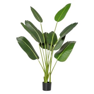 Planta artificial bananeira pe e tecido verde 15x15x160 cm