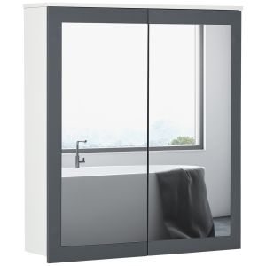Armário de casa de banho mdf e vidro branco e cinza 69x17x75,5 cm