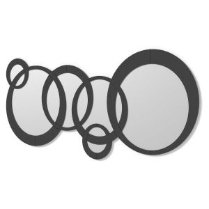 Dekoarte - espelhos decorativos modernos círculos prata preto|140x70cm