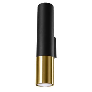 Lámpara de pared lopez oro negro acero 6x29x8cm