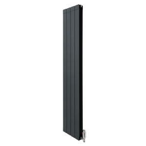 Painel do radiador plano e válvulas cromadas - 1800 mm x 315 mm - gris