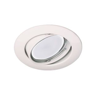 Kit foco embutido basculante branco+lâmpada LED neutra 8w wonderlamp ø85mm