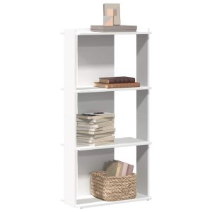 Estante 3-tier branco 60x30x120 cm madeira engenheirada