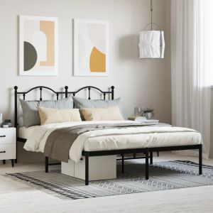Cama com cabeceira 135x190 cm metal preto