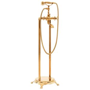 vidaXL torneira de banheira autônoma aço inoxidável dourada 99,5 cm