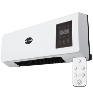 Aquecedor ptc + ventilador 1500w controle remoto branco