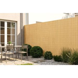 Tela de junco viso em PVC, 10m de comprimento x 1,8m de altura, bege