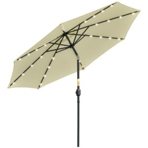 Chapéu de sol de jardim 265x265x233 cm aço e poliéster color beige Outsunny