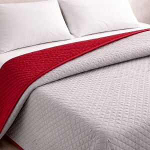 Colcha reversível bicolor cinza/rojo cama 90cm donegal collections
