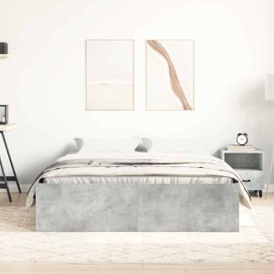vidaXL estructura de cama gris hormigón 140x200 cm