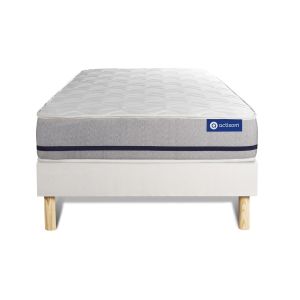 Conjunto de estrado branco + colchão actisom actilatex soft (80x200 cm - es