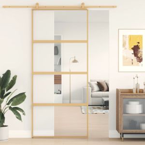 Porta deslizante 90x205 cm vidro esg/alumínio dourado ptxt2997