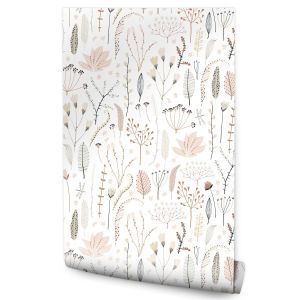Papel de parede folhas flores plantas natureza sala de estar