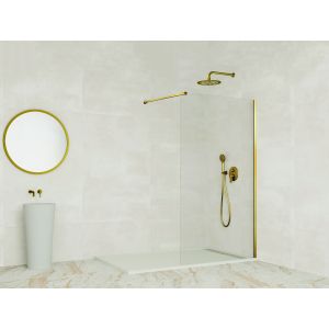 Divisória fixa de duche screen dourado transparente 76,5-78cm