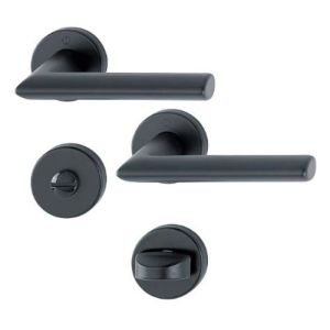 Paire de béquilles sobre roseta estocolmo hoppe 1140/42k/42ks preto fosco -