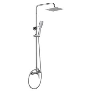Kibath coluna extra longa com alavanca única quadrada six 100-150cm cromada