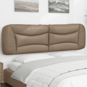 Almofadão de cabeceira 180 cm couro artificial cappuccino ptob4226