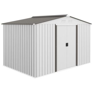 Abrigo de jardim 277x195x192 cm aço galvanizado color gris Outsunny