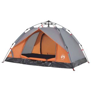 vidaXL tienda de campaña iglú 2 personas apertura rápida gris/naranja