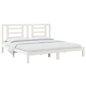 vidaXL estructura de cama madera maciza blanco supe king 180x200 cm