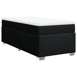 vidaXL cama box spring con colchón tela negro 90x190 cm