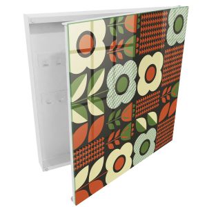 Armário para chaves decorativa 30x30x5, abertura à direita branca