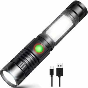 Lanterna COB LED USB zoom reparação camping bricolagem recarregável