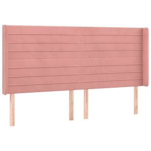 vidaXL cabecero con orejas de terciopelo rosa 203x16x118/128 cm