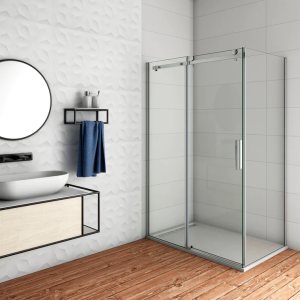 Porta de duche correr frontal+painel lateral,(1525-1545)x(683-703)x1950mm