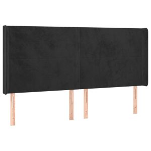 vidaXL cabecero con orejas de terciopelo negro 163x16x118/128 cm
