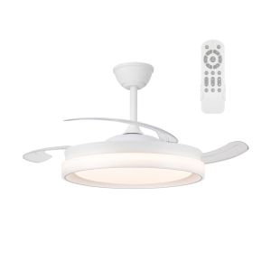 Ventilador de teto retrátil com luz LED 45w silent nestera eco branco